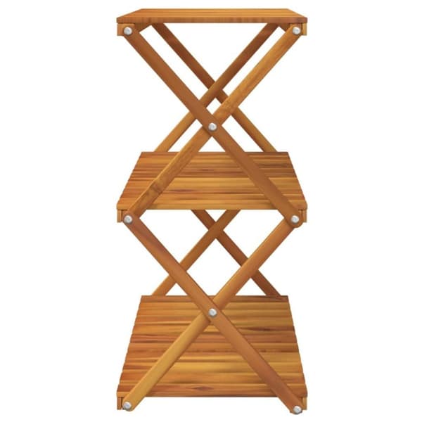 vidaXL Hopfällbar hylla 3 hyllplan 70x31x63 cm massivt akaciaträ