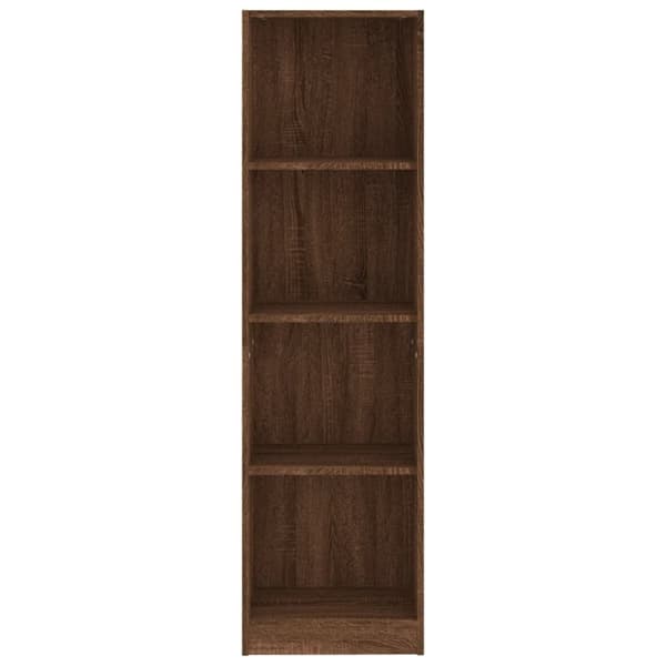 vidaXL Bokhylle 4 etasjer brun eik 40x24x143 cm konstruert tre
