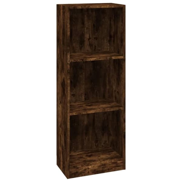vidaXL Bokhylle 3 etasjer røkt eik 40x24x109 cm konstruert tre