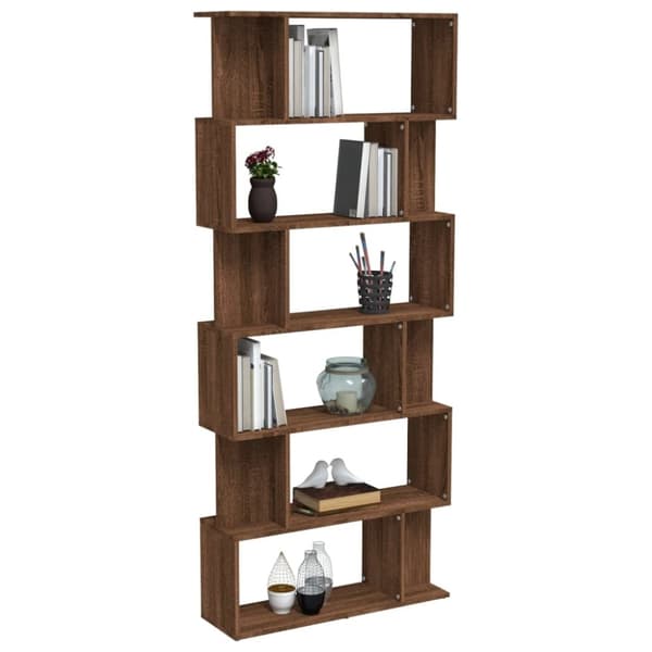 vidaXL Bokhylle/romdeler brun eik 80x24x192 cm konstruert tre
