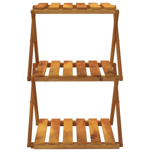 vidaXL Sammenleggbar hylle 3 lag brun 43x31x63 cm heltre akasie