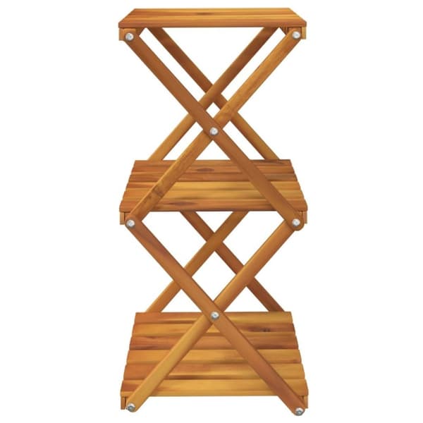 vidaXL Sammenleggbar hylle 3 lag brun 43x31x63 cm heltre akasie