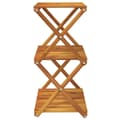 Miniatyrbilde 5 av 11: vidaXL Sammenleggbar hylle 3 lag brun 43x31x63 cm heltre akasie