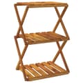 Miniatyrbilde 1 av 11: vidaXL Sammenleggbar hylle 3 lag brun 43x31x63 cm heltre akasie