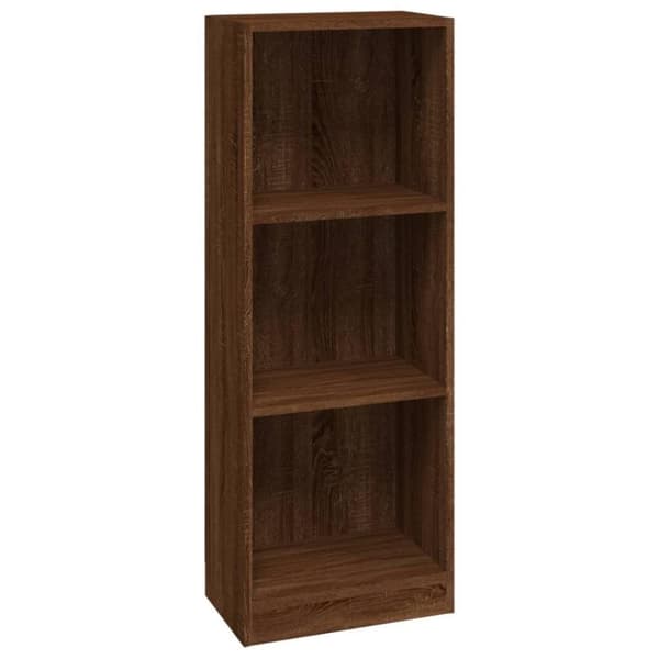 vidaXL Bokhylle 3 etasjer brun eik 40x24x109 cm konstruert tre