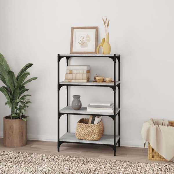 vidaXL bogreol 60x33x100 cm konstrueret træ og stål grå sonoma-eg