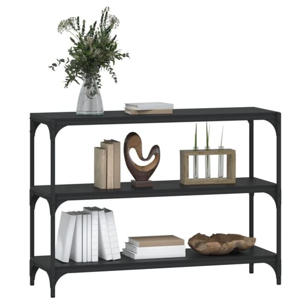 vidaXL bogreol 100x33x70,5 cm konstrueret træ og stål sort