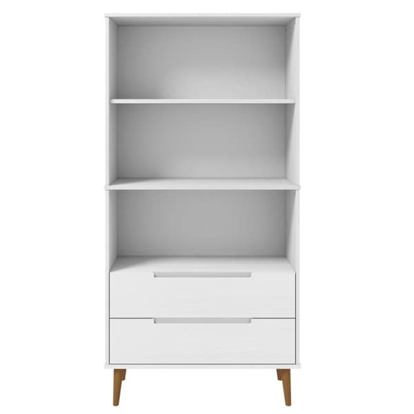vidaXL bogreol MOLDE 85x35x170,5 cm massivt fyrretræ hvid