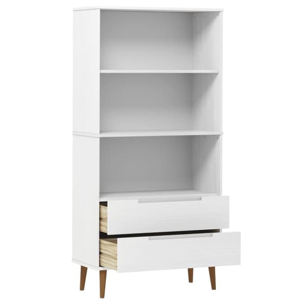 vidaXL bogreol MOLDE 85x35x170,5 cm massivt fyrretræ hvid