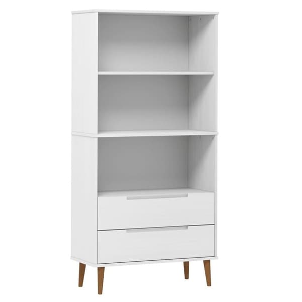 vidaXL bogreol MOLDE 85x35x170,5 cm massivt fyrretræ hvid