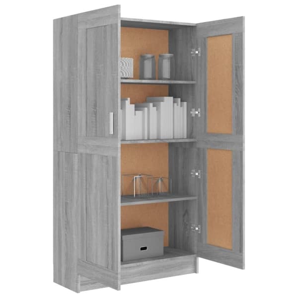 vidaXL bogreol 82,5x30,5x150 cm konstrueret træ grå sonoma-eg
