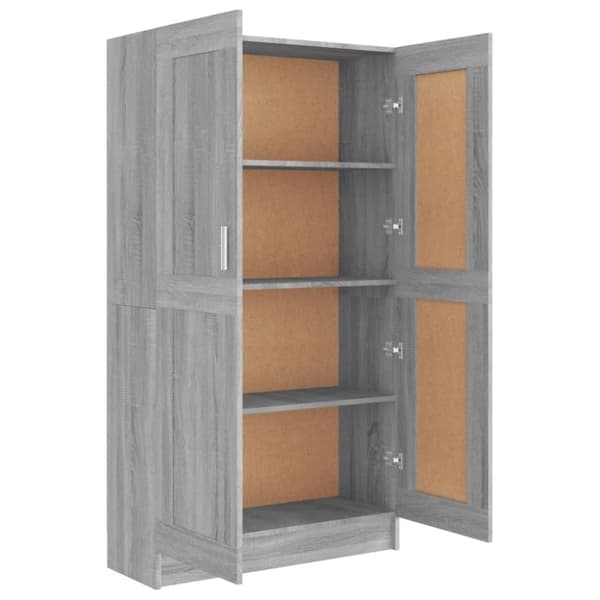 vidaXL bogreol 82,5x30,5x150 cm konstrueret træ grå sonoma-eg