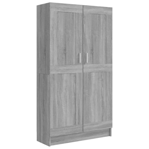 vidaXL bogreol 82,5x30,5x150 cm konstrueret træ grå sonoma-eg