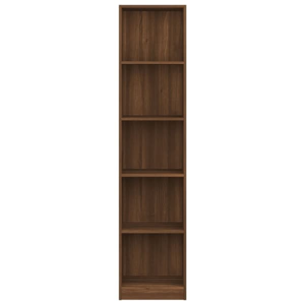 vidaXL bogreol m. 5 hylder 40x24x175 cm konstrueret træ brunt egetræ