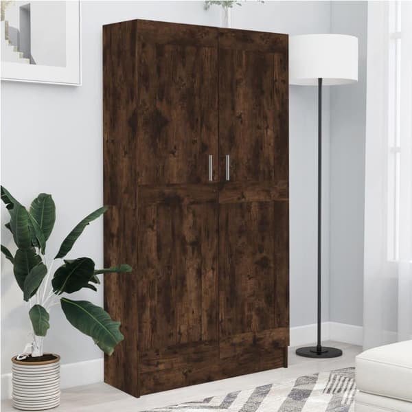 vidaXL bogreol 82,5x30,5x150 cm konstrueret træ røget egetræ