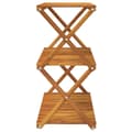 Miniatyrbillede 5 af 11: vidaXL foldbar reol med 3 hylder 70x31x63 cm massivt akacietræ brun