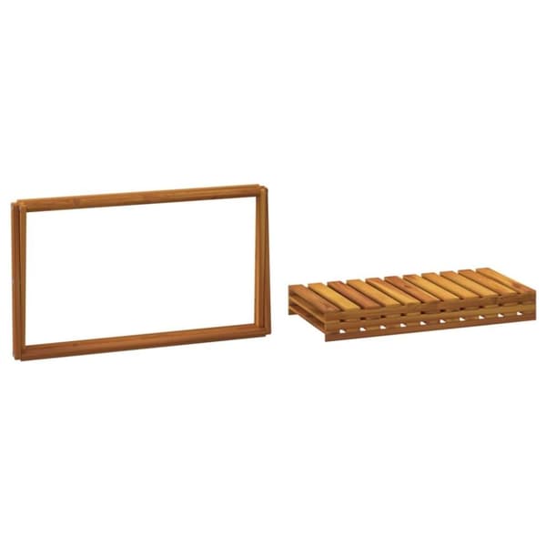 vidaXL foldbar reol med 3 hylder 70x31x63 cm massivt akacietræ brun