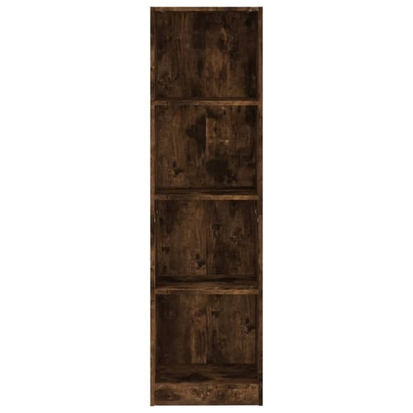 vidaXL bogreol m. 4 hylder 40x24x143 cm konstrueret træ røget egetræ