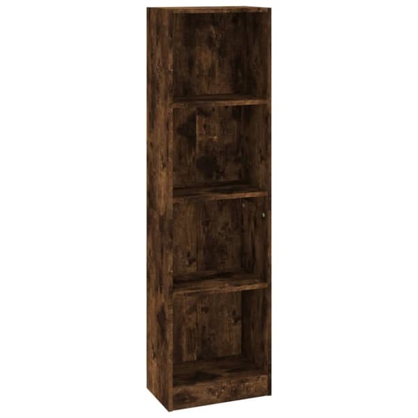 vidaXL bogreol m. 4 hylder 40x24x143 cm konstrueret træ røget egetræ