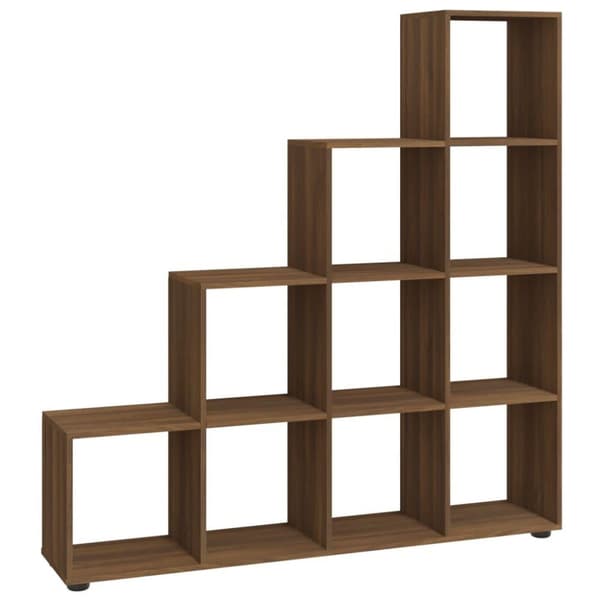 vidaXL Porraskirjahylly ruskea tammi 142 cm tekninen puu