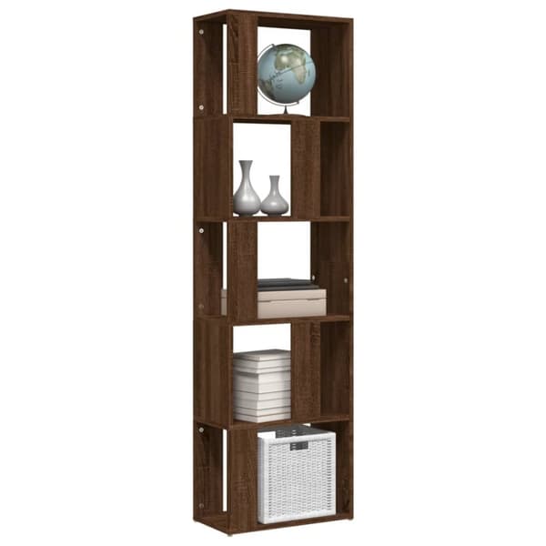 vidaXL bogreol 45x24x160 cm konstrueret træ brun egetræ