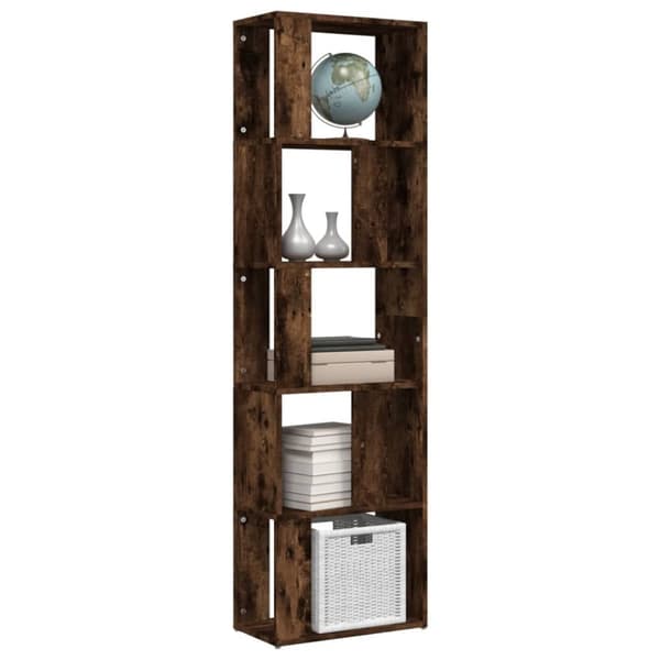 vidaXL bogreol 45x24x160 cm konstrueret træ røget egetræ