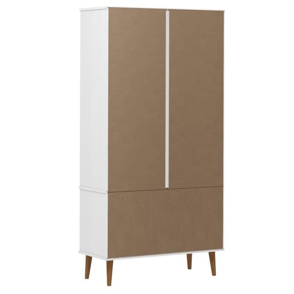 vidaXL Vitrine MOLDE hvit 90x35x175 cm heltre furu