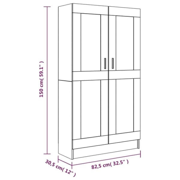 vidaXL Bokhylle røkt eik 82,5x30,5x150 cm konstruert tre