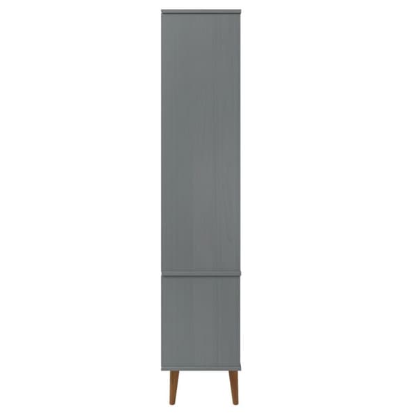 vidaXL Vitrine MOLDE grå 90x35x175 cm heltre furu
