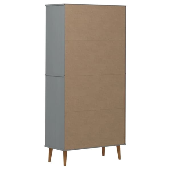vidaXL Bokhylle MOLDE grå 85x35x170,5 cm heltre furu