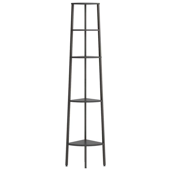 vidaXL Hjørnehylle 5 etasjer svart 45,5x31,5x180 cm
