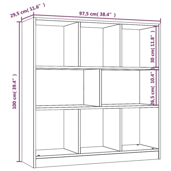 vidaXL Bokskap brun eik 97,5x29,5x100 cm konstruert tre