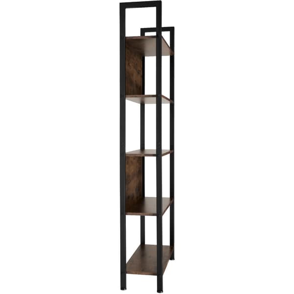 Reol Westport 62x24x165,5cm - Industrielt mørkt træ, rustikt