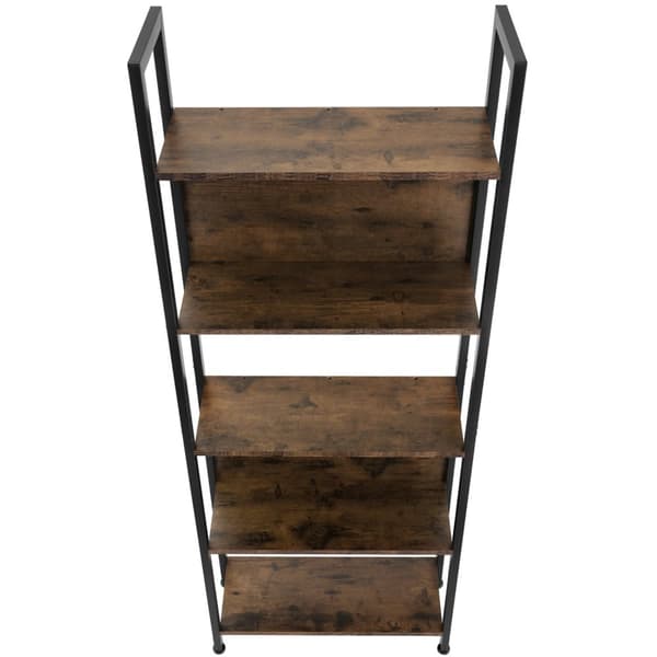 Reol Westport 62x24x165,5cm - Industrielt mørkt træ, rustikt