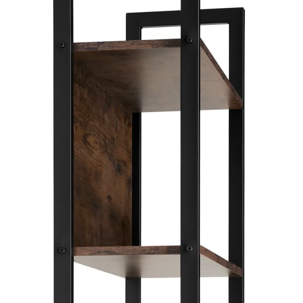 Reol Westport 62x24x165,5cm - Industrielt mørkt træ, rustikt
