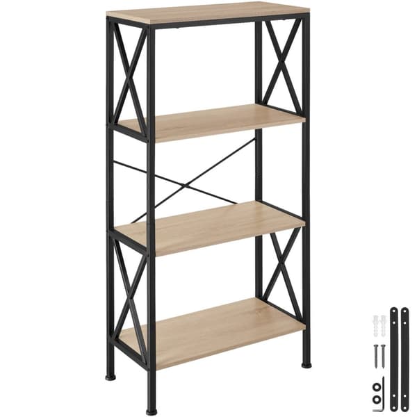 Reol Barry 61,5x31,5x133,5cm - Industrielt lyst træ, egetræ Sonoma