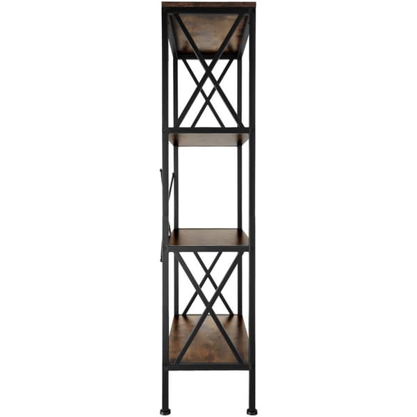 Reol Barry 61,5x31,5x133,5cm - Industrielt mørkt træ, rustikt