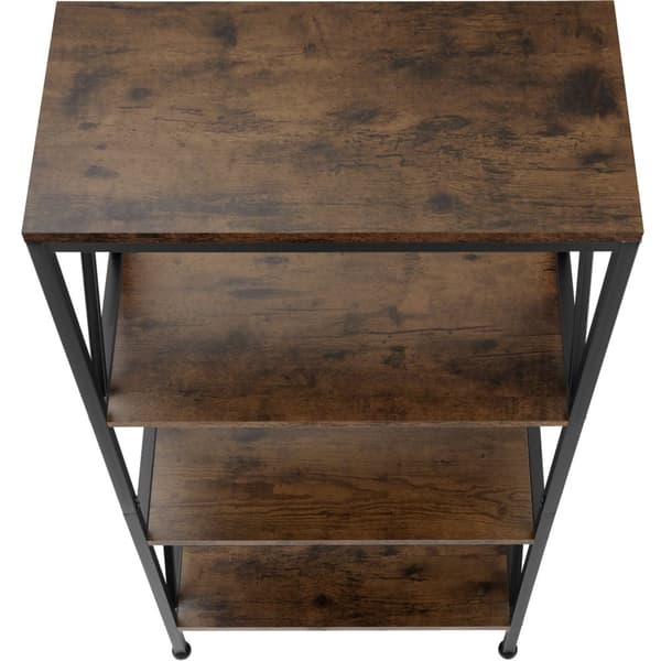Reol Barry 61,5x31,5x133,5cm - Industrielt mørkt træ, rustikt