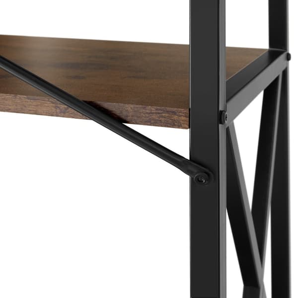 Reol Barry 61,5x31,5x133,5cm - Industrielt mørkt træ, rustikt