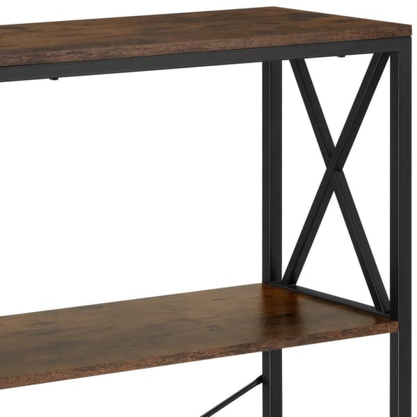 Reol Barry 61,5x31,5x133,5cm - Industrielt mørkt træ, rustikt