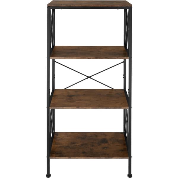 Reol Barry 61,5x31,5x133,5cm - Industrielt mørkt træ, rustikt