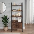 Miniatyrbillede 3 af 11: Reol Brentwood 57,5x34x173cm - Industrielt mørkt træ, rustikt