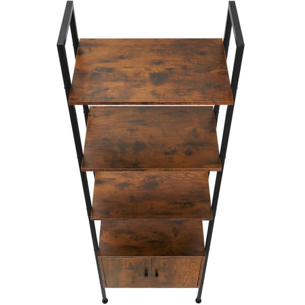 Reol Brentwood 57,5x34x173cm - Industrielt mørkt træ, rustikt