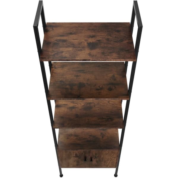 Reol Brentwood 57,5x34x173cm - Industrielt mørkt træ, rustikt