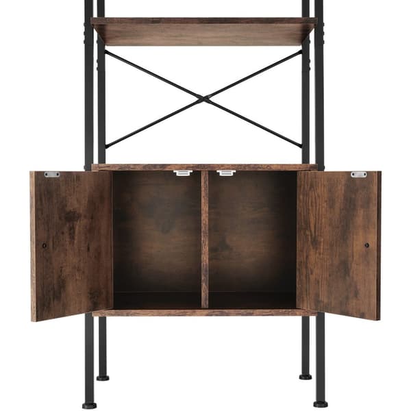 Reol Brentwood 57,5x34x173cm - Industrielt mørkt træ, rustikt