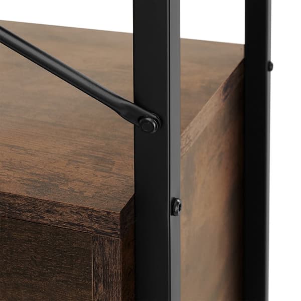 Reol Brentwood 57,5x34x173cm - Industrielt mørkt træ, rustikt