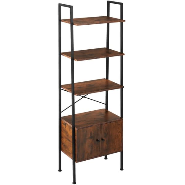 Reol Brentwood 57,5x34x173cm - Industrielt mørkt træ, rustikt