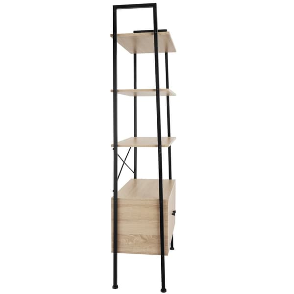Reol Brentwood 57,5x34x173cm - Industrielt lyst træ, egetræ Sonoma