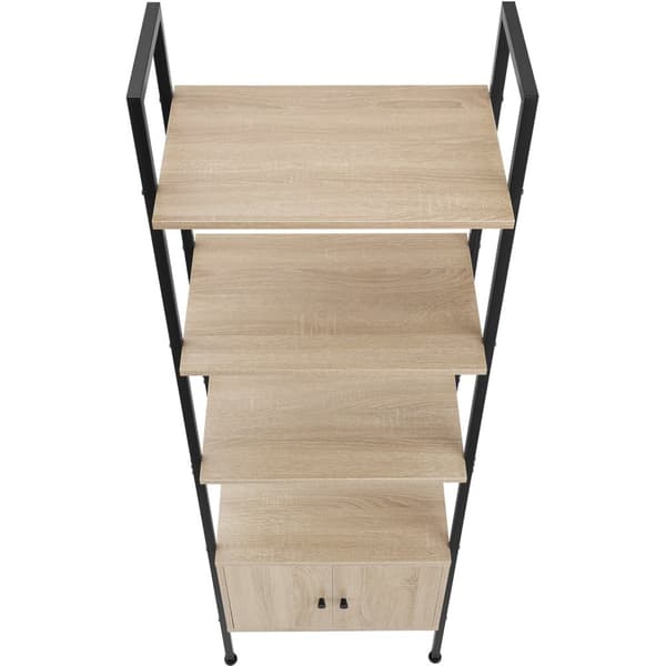 Reol Brentwood 57,5x34x173cm - Industrielt lyst træ, egetræ Sonoma