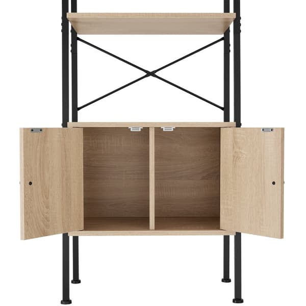 Reol Brentwood 57,5x34x173cm - Industrielt lyst træ, egetræ Sonoma